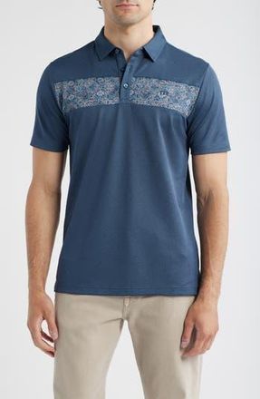 Travis Mathew Good Good Acropolis Chest Stripe Polo in Mood Indigo/Vintage Indigo at Nordstrom Rack, Size Xx-Large