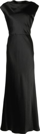 Amsale cowl-neck sleeveless maxi dress - women - Polyester - 10 - Black