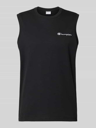 Champion Top mit Label-Stitching und Rundhalsausschnitt in Black, Gr&ouml;&szlig;e XXL