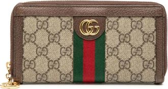 Gucci 2016-2025 GG Supreme Ophidia Zip Around Wallet long wallets - Brown