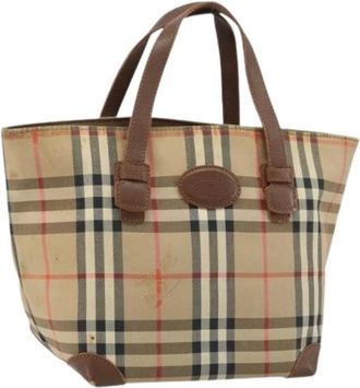 Burberry Pre-owned Tote Bags, female, Brown, Size: ONE SIZE Pre-owned Vintage Canvas Hand Bag