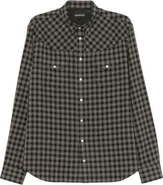 Emporio Armani Heren, Overhemden, Zwart, Maat: XL