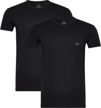 A|X Armani Exchange Mens Black Slim Fit T-shirt - 2 Pack, Size Small
