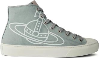 Vivienne Westwood Parel Grijs High-Top Sneakers Logo - Heren - Sneakers - Grijs - 44 EU - Schoenen
