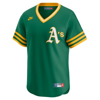 Nike Reggie Jackson Oakland Athletics Cooperstown Nike Mens Dri-FIT MLB Limited Jersey in Green | CO25OKC1QDR-DTQ