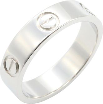 Cartier Silver Platinum 950 Band Ring (Pre-Owned)