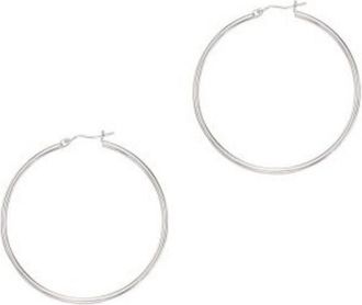 Tresorra 14K White Gold Hoop Earrings