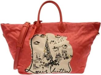 Louis Vuitton Pre-owned Tote Bags, female, Orange, Size: ONE SIZE Pre-owned Vintage Nylon Tote