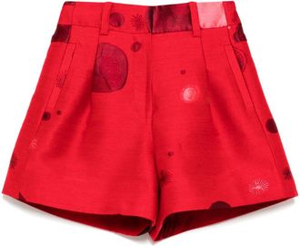 Shiatzy Chen Shorts con effetto jacquard - Rosso