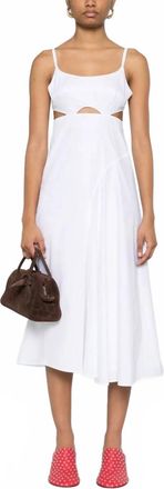 Victoria Beckham Cut-Out Detail Cotton Cami Midi Dress In White