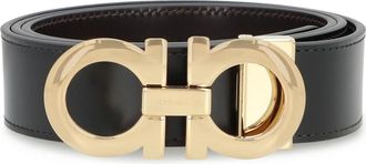 Ferragamo Accessoires, Heren, Zwart, 110 CM, Leer, Gancini Reversible Leren Riem