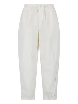 Kaptain Sunshine Cream Wide-Leg Mid-Rise Drawstring Trousers