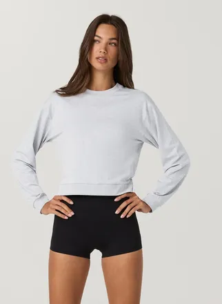 Vuori Clothing Halo Modern Crew Neck T-Shirt | Pale Grey Heather | XS, Size Extra Small