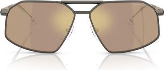 Michael Kors 60mm Irregular Sunglasses in Matte Gunmetal /Husk Mirror at Nordstrom
