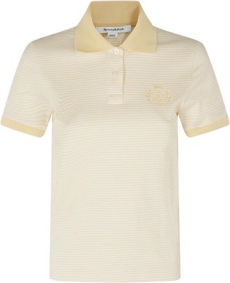 Sporty & Rich NY Crest Prep Polo - Dames - Polos - Geel - XS - Katoen - Tops