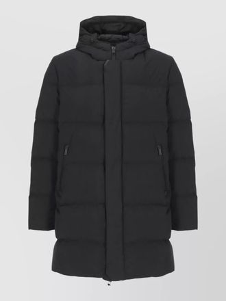 Herno hooded down jacket long sleeves zip pockets