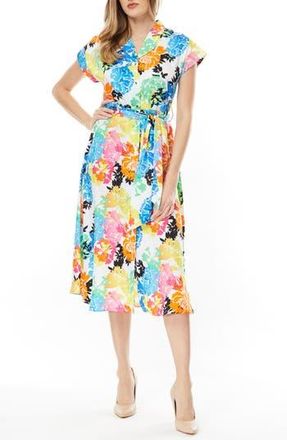 By Design Aurelia Cap Sleeve Midi Dress in Spectral Blooms at Nordstrom Rack, Size Medium