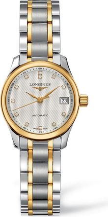 Longines Master Automatic Diamond Bracelet Watch, 25.5mm in Silver/Gold/Silver at Nordstrom