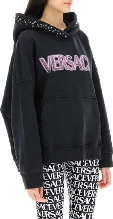 Versace Womens Black Cotton Sweatshirt Clothing