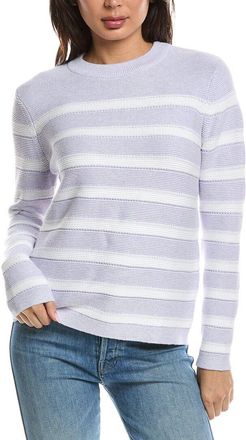 Fort&eacute; Cashmere Stripe Crewneck Sweater
