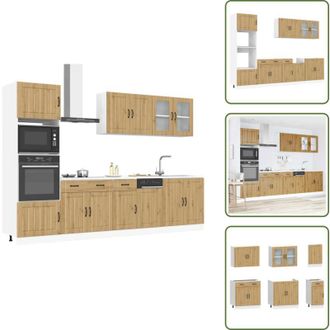 vidaXL Piano di lavoro - vidaXL Set Mobili da Cucina 7 pz Kalmar Rovere Artigianale Truciolato - Lavandino