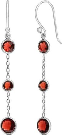 House of Brilliance Haus Of Brilliance Colorful Gemstones Silver 0.96 Ct. Tw. Garnet Dangle Earrings