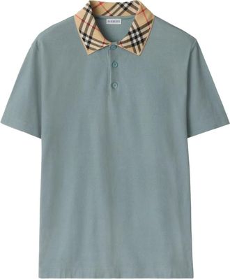 Burberry Polo con colletto a quadri - Blu