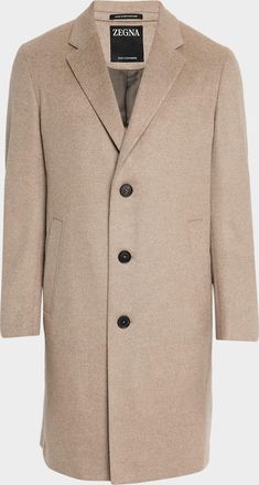 Ermenegildo Zegna Mens Oasi Cashmere Notch-Lapel Overcoat