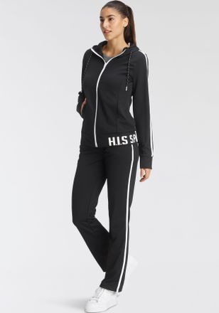 H.I.S Trainingsanzug H.I.S, Damen, Gr. 34, schwarz, Obermaterial: 94% Polyester, 6% Elasthan, Basic schmal, Sportanz&uuml;ge Trainingsanzug, Softes, schnell troc