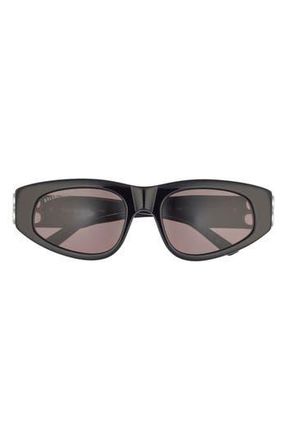 Balenciaga Novelty 53mm Cat Eye Sunglasses in Black Silver Grey at Nordstrom Rack