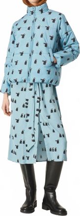 Compa&ntilde;&iacute;afant&aacute;stica Penguin Print Quilted Bomber Jacket In Blue