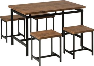 Beliani Conjunto de comedor de mdf 4 personas l75