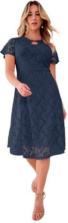 Roaman's Keyhole Lace Dress in Navy at Nordstrom, Size 16
