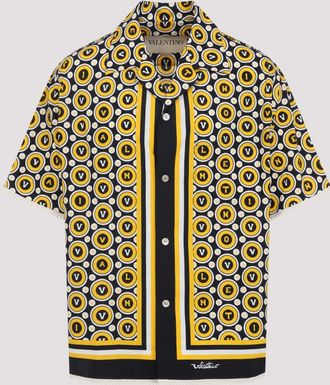 Valentino Garavani Yellow And Black Cotton Shirt