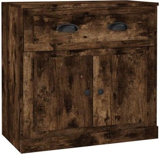 vidaXL Vidaxl - Aparador de madera contrachapada roble ahumado 70x35,5x67,5 cm