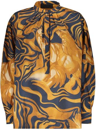 Alberta Ferretti Korean Collar Shirt - female - Alberta Ferretti - Blouses - Multicolor - XL - Blouses & Shirts