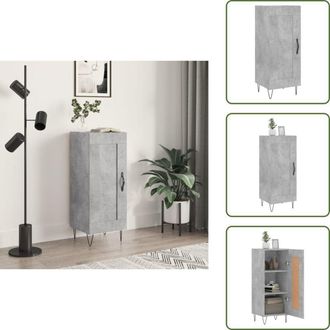vidaXL The Living Store Credenza Grigio Cemento 34,5x34x90 cm in Legno Multistrato - Credenza grigio cemento