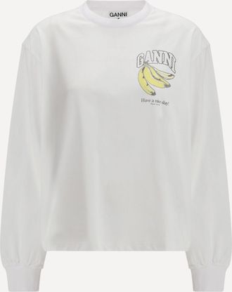 Ganni Long-Sleeve T-shirt with cherries print Female M