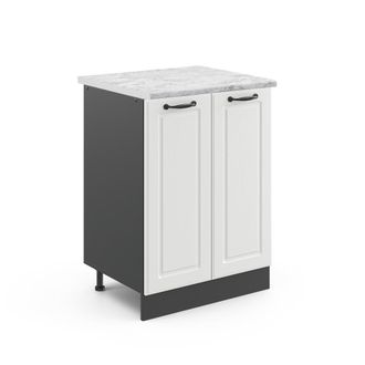 Vicco Mueble Bajo De Cocina R-line, Blanco Casa De Campo, 60 Cm, Et M&aacute;rmol, Vicco