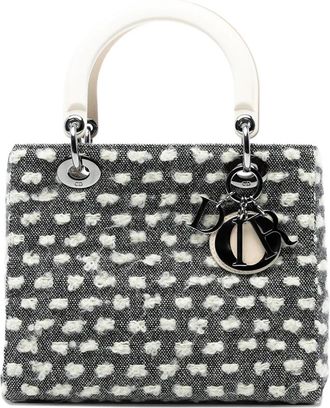 Dior 1999 Medium Tweed Lady Dior satchel - Grijs