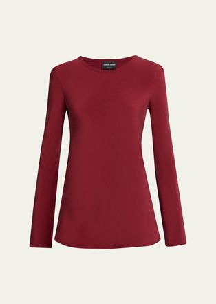 Giorgio Armani Long-Sleeve Silk Stretch Shirt