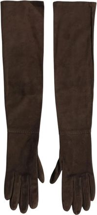 Dolce & Gabbana Elbow Length Gloves - Dames - Handschoenen - Bruin - ONE Size - Leer - Accessoires