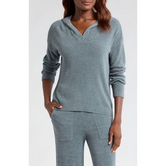 Barefoot Dreams CozyChic Ultra Lite Sweater Hoodie in Blue Cove at Nordstrom, Size X-Small