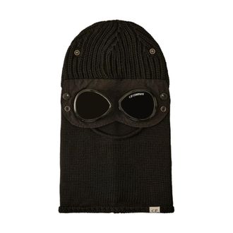 C.P. Company Extrafijne Merino Wol Goggle Balaclava - Dames - Hoeden - Zwart - ONE Size - Wol - Accessoires