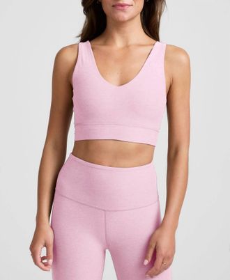 Beyond Yoga Spacedye Long Line Bra In Pink
