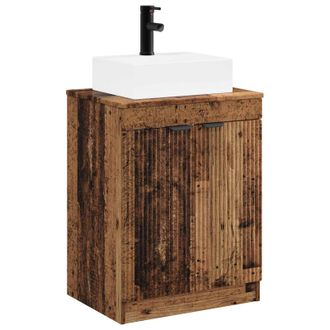 vidaXL Juego De Muebles De Ba&ntilde;o Madera Envejecida Madera De Ingenier&iacute;a Vidaxl