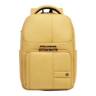 Piquadro Tassen, Heren, Geel, ONE Size, Leer, Expandable Travel Laptop Backpack 15,6