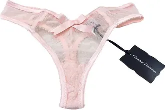 Chantal Thomass Rose Pink Bow Thong Size XS