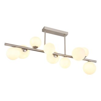 Globo Lighting Plaf&oacute;n - Riha - N&iacute;quel - Vidrio Metal - Gran L&aacute;mpara De