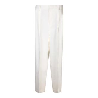 Ami Luxury Beige Wool Trousers Aw23 - male - Ami Paris - Straight Trousers - White - S - Trousers